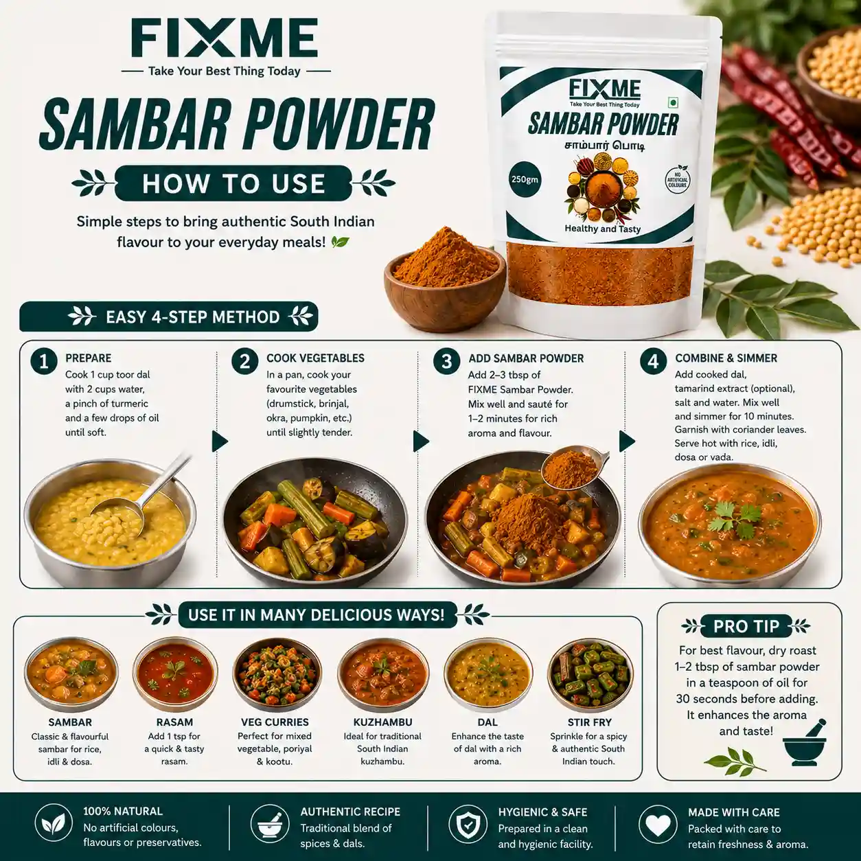 Fixme Sambar Powder 250 g - Image 4
