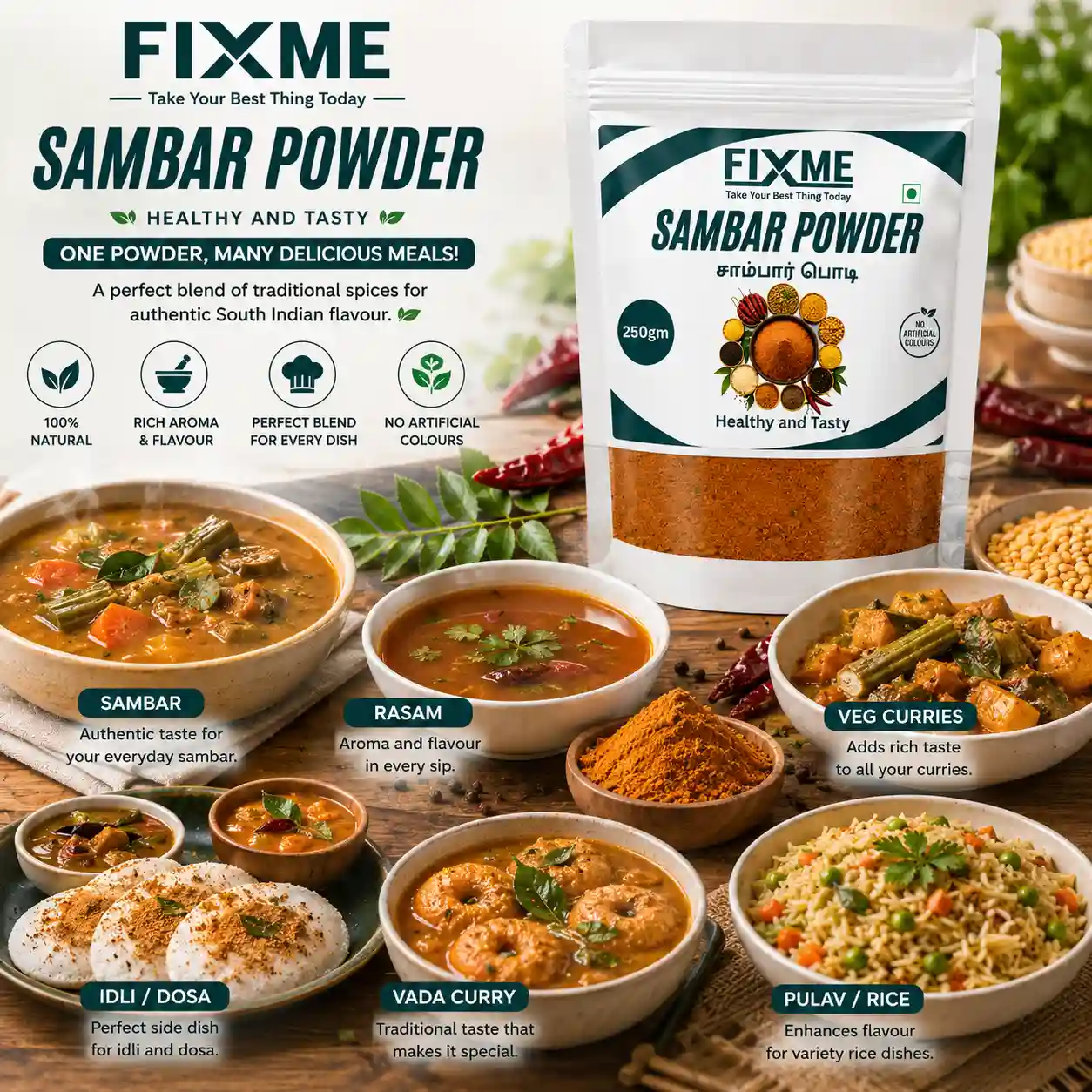 Fixme Sambar Powder 250 g - Image 2