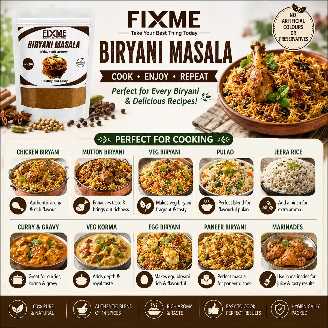 Fixme Biryani Masala – 100 g - Image 2