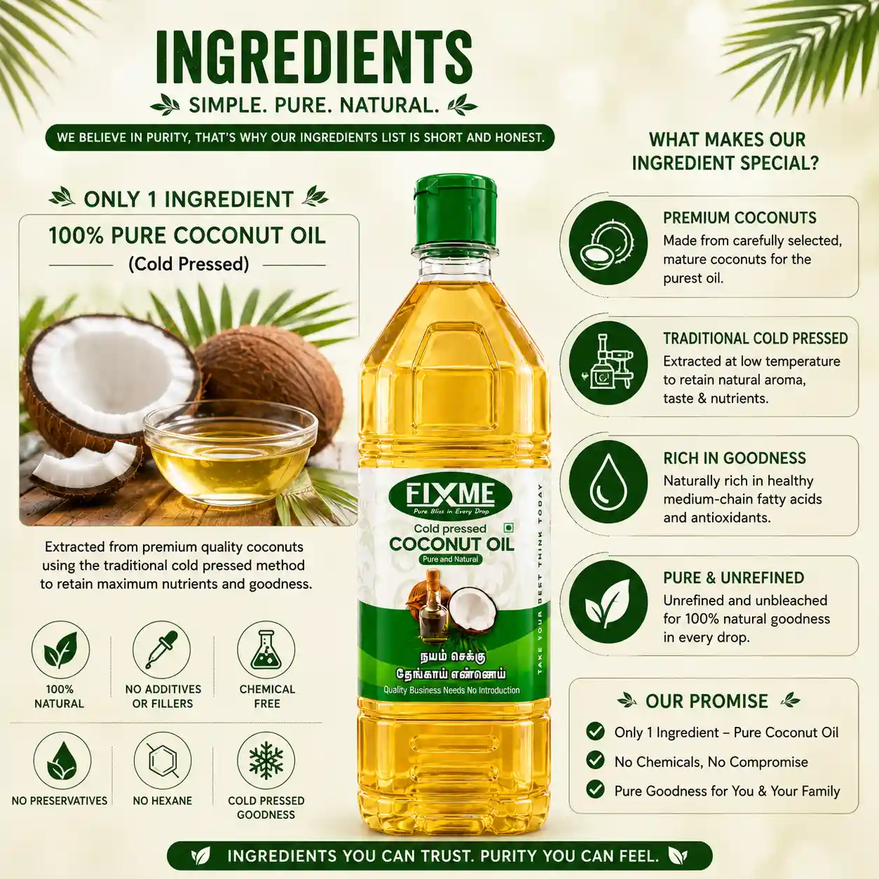 Fixme Cold Pressed Coconut Oil - Image 5