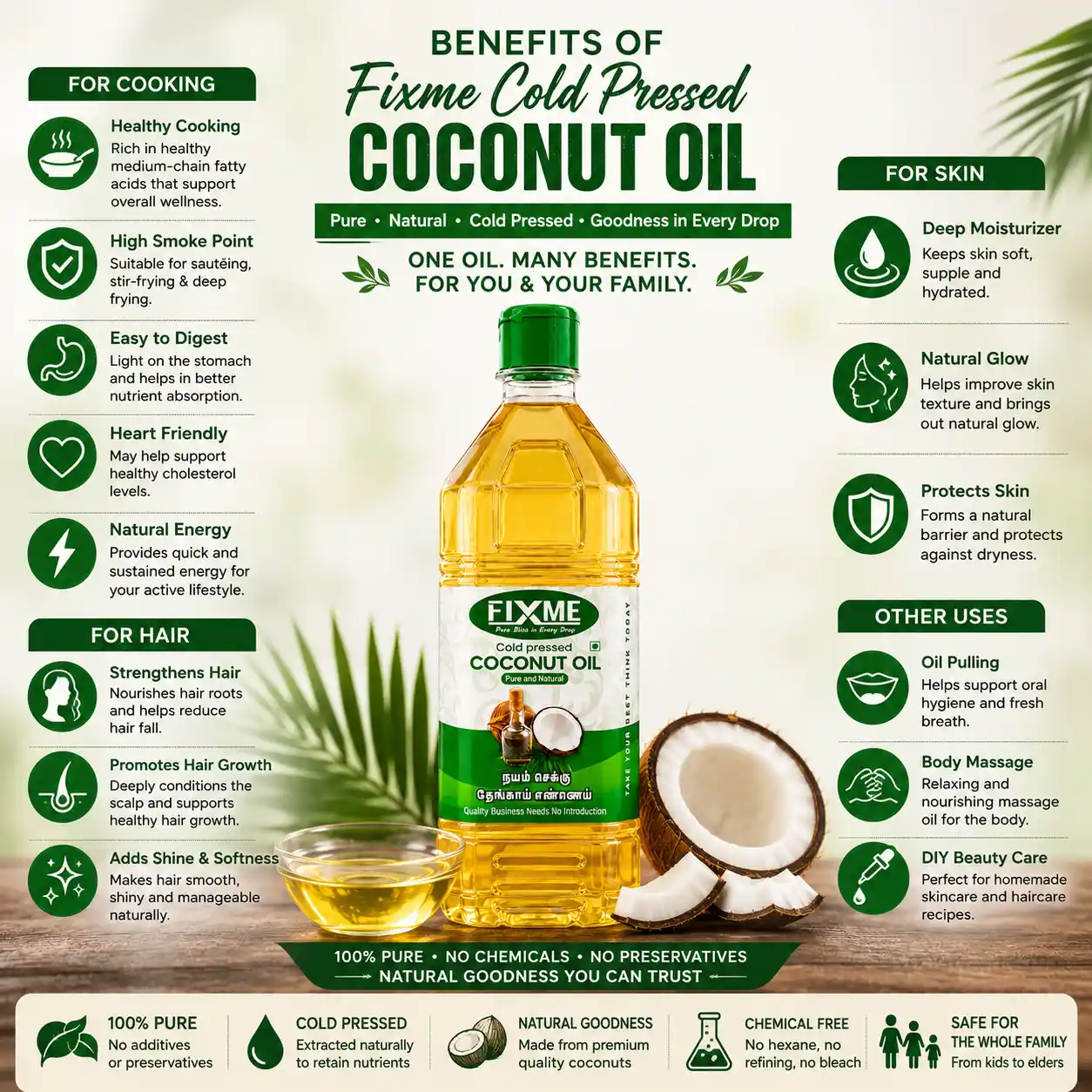 Fixme Cold Pressed Coconut Oil - Image 6