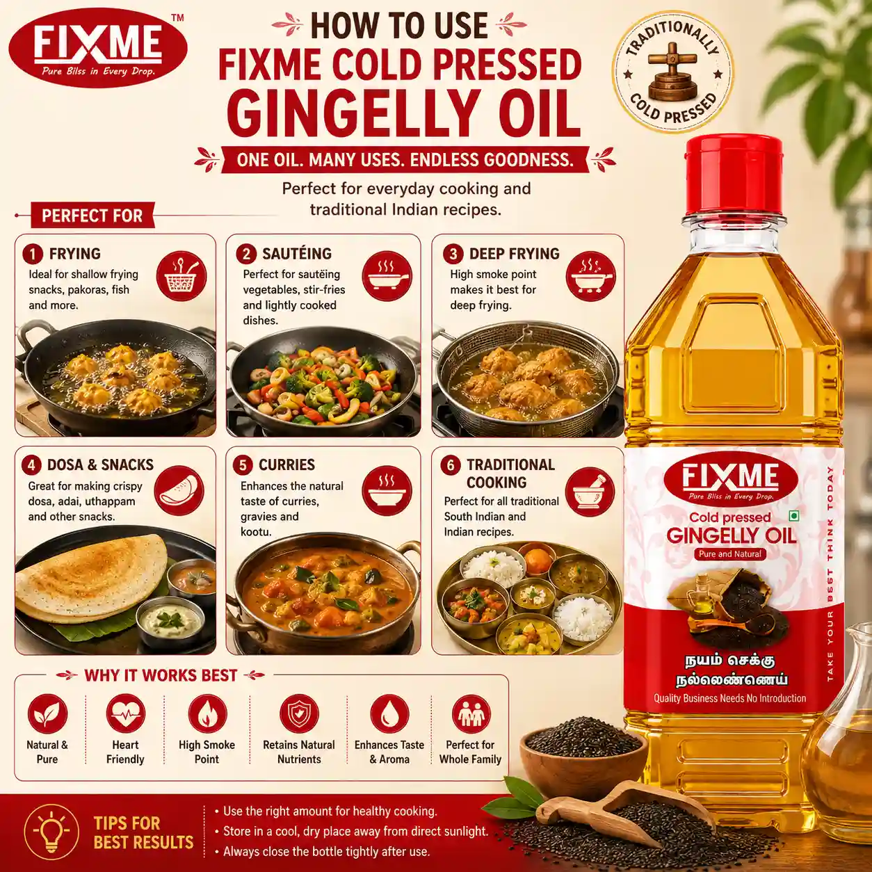 Fixme Cold Pressed Gingelly Oil - Image 6