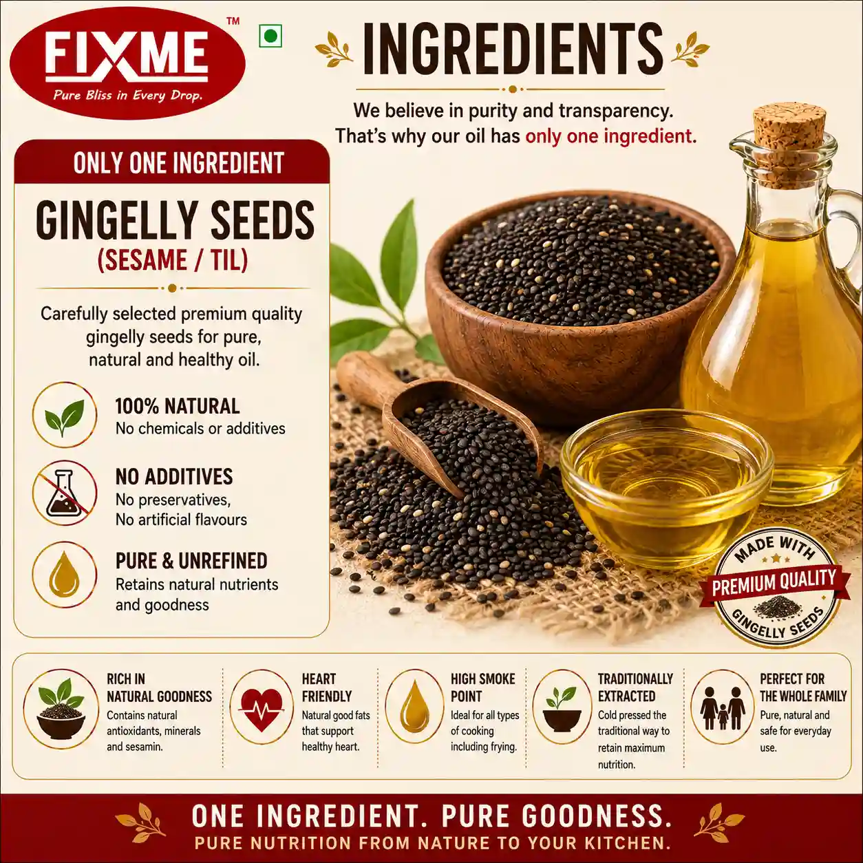 Fixme Cold Pressed Gingelly Oil - Image 4